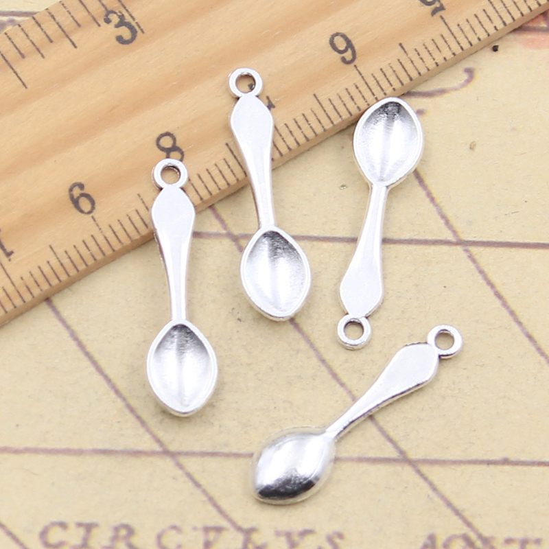 Vintage Collectible Spoons - Colgantes de Color plateado Tibetano para