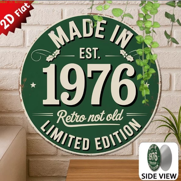 Vintage Collectible Plates - Letrero Metálico Redondo Plano 2D Retro